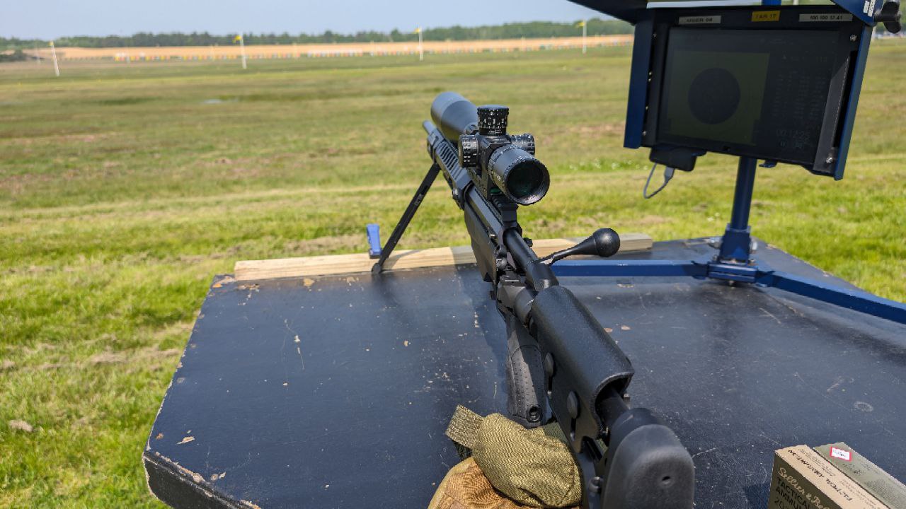 Tikka pointing down range at Bisley